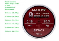 FIR TEXTIL MAXXX EVOLUTION 9 BRAID -rola de 100M foto