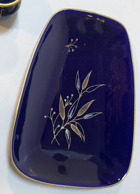Platou ceramică glazurat cobalt produs rom&amp;acirc;nesc foto