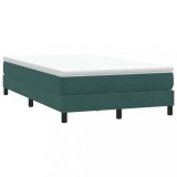 VidaXL Pat cu arcuri fără saltea verde &icirc;nchis 120x210 cm catifea