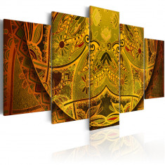 Tablou canvas 5 piese - Mandala Puterea de Aur - 100 x 50 cm foto