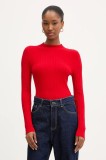 Morgan pulover culoarea roșu, light, cu turtleneck, MROYA