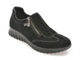 Pantofi RIEKER negri, 59071, din piele intoarsa