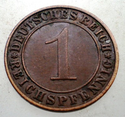 B.240 GERMANIA WEIMAR 1 REICHSPFENNIG 1935 A foto