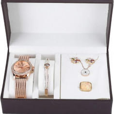 Set ceas bijuterii cu cutie - set cadou bijuterii ceas de mână cercei inel colie