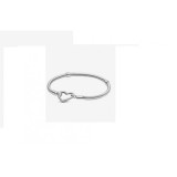 Pandora Moments Heart Clasp Snake Chain Brățară pentru Femei din Argint 925 17cm