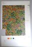 Design model abstract pentru imprimeuri textile acuarela cca 1970, Nonfigurativ, Altul