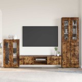 Cumpara ieftin Set comoda TV FLORIN 3 buc. 150 x 39 x 30 cm Stejar fumuriu