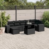 Cumpara ieftin Gossi set mobilier de gradina cu perne, 8 piese, negru, poliratan