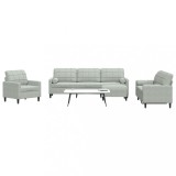 VidaXL Set de canapele cu perne/rulouri, 4 piese, gri deschis, catifea