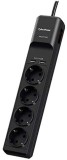 PRELUNGITOR CYBER POWER, Schuko x 4, conectare prin Schuko (T), USB x 2, cablu 1.8 m, 10 A, protectie supratensiune, negru, &quot;P0420SUDO-DE&quot; (timbru ver