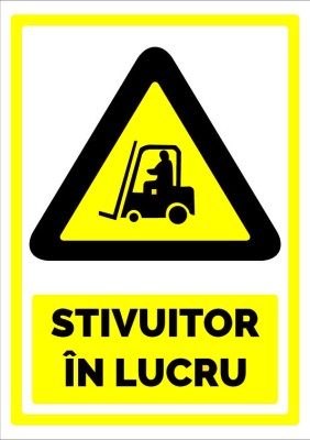 Indicator pentru stivuitor in lucru foto