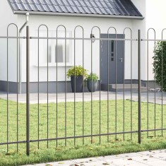 vidaXL Gard de Grădină Gri 5.1 x 1.5 m Oțel vopsit &icirc;n pulbere