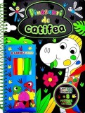 Dinozauri de catifea. Carte de colorat + 3 carioci neon - Hardcover - *** - Flamingo