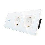 Cumpara ieftin Intrerupator Simplu + 2 Prize cu Rama din Sticla LUXION SmartElectro IntelligentHouse