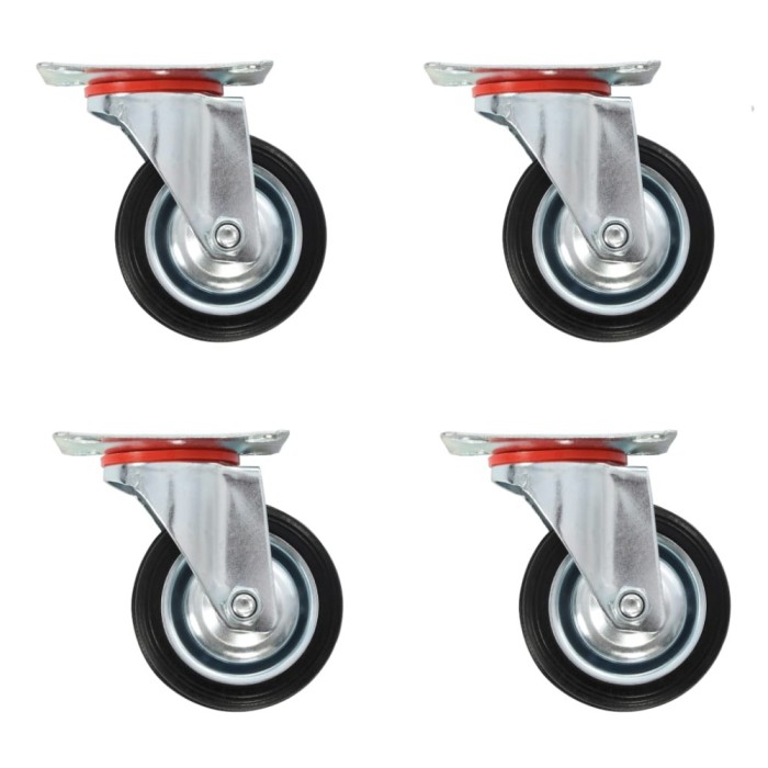 Gossi roti pivotante, 4 buc., 75 mm