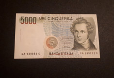 Italia - 5000 Lire 1985 AUNC (Vezi descrierea) foto