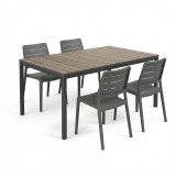 Porto Nova Prime 160 4+1 set de mobilier de grădină nuc-grafit