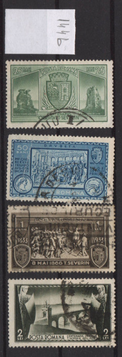 TIMBRE 144b, ROMANIA, 1933, CENTENARUL ORASULUI TURNU SEVERIN, STAMPILAT.