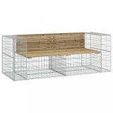 Banca de gradina cu gabion, 184x71x65,5 cm, lemn pin impregnat