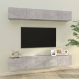 Dulapuri TV de perete, 4 buc, gri beton, 100x30x30 cm GartenMobel Dekor, vidaXL