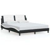 Cumpara ieftin Cadru de pat fara saltea, Zadar, negru/alb, 160x200 cm, piele ecologica
