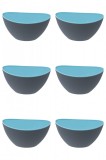 Set boluri, 6 piese, 330 ml, Plastic, Gri