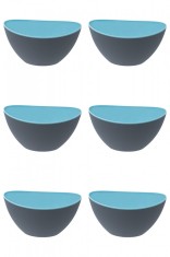 Set boluri, 6 piese, 330 ml, Plastic, Gri