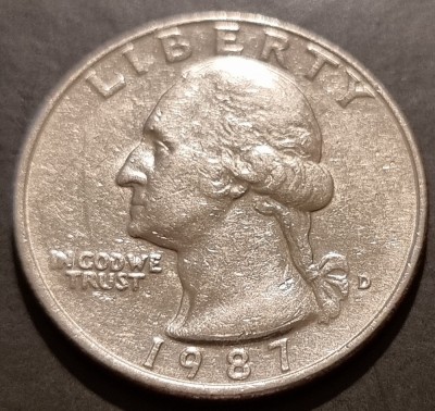 25 centi USA - SUA - 1987 D foto