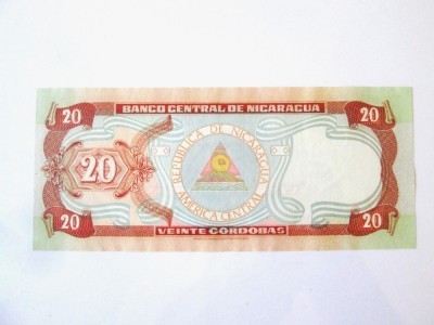 Rară! Nicaragua 20 Cordobas 1999 UNC la cel mai mic pret foto