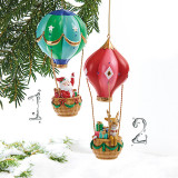 Ornament pentru brad-Mos Craciun in balon 17 cm, Jad