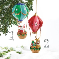 Ornament pentru brad-Mos Craciun in balon 17 cm foto