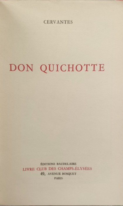 Don Quichotte - Cervantes , E874