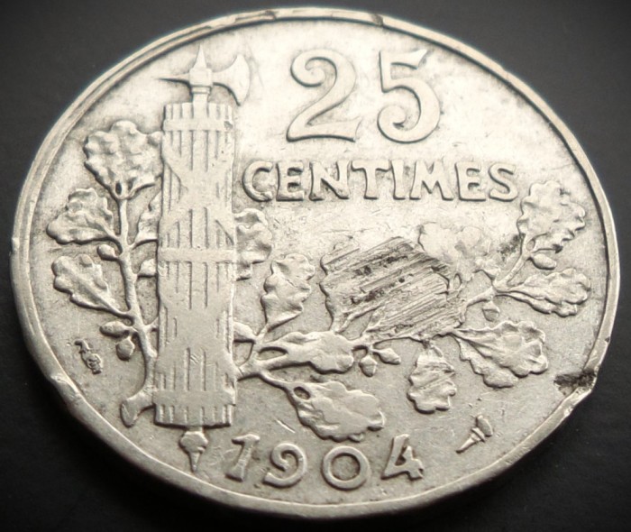 Moneda istorica 25 CENTIMES - FRANTA, anul 1904 * cod 2144