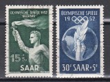 SAAR 1952 - Jocurile Olimpice - Helsinki, Cota 27 Euro, Stampilat