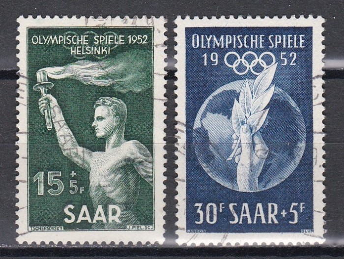 SAAR 1952 - Jocurile Olimpice - Helsinki, Cota 27 Euro, Stampilat