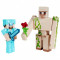 Minecraft, Craft-A-Block - Set 2 figurine Steve si Iron Golem 8 cm