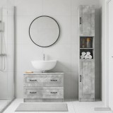 Cumpara ieftin Set de dulapuri pentru baie, 2 piese UTRECHT Gri Beton
