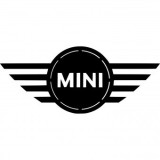 Decoratiune metalica de perete Krodesign KRO-1056, Mini Cooper, diametru 50 cm, negru, grosime 1.5 mm, VivaTechnix
