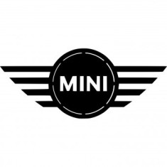 Decoratiune metalica de perete Krodesign KRO-1056, Mini Cooper, diametru 50 cm, negru, grosime 1.5 mm
