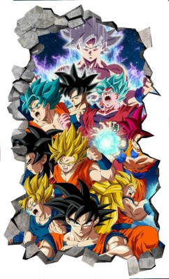 Sticker decorativ, Dragon ball Goku, Portocaliu, 90 cm, 1359STK-1 foto