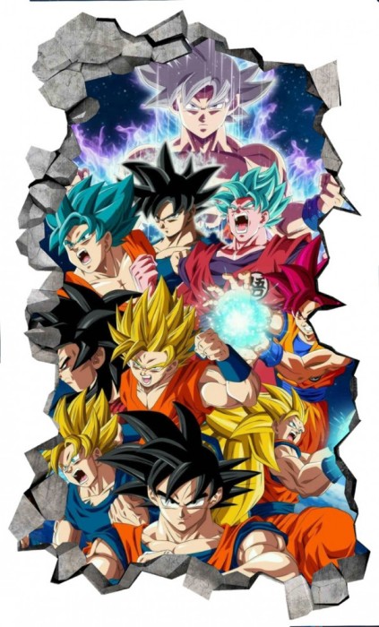Sticker decorativ, Dragon ball Goku, Portocaliu, 90 cm, 1359STK-1