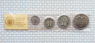 Set monetarie 1977 Islanda 1, 5, 10, 50 kronur UNC - M01 foto