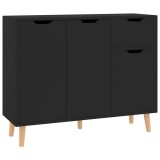 Cumpara ieftin Servanta, negru, 90x30x72 cm, lemn prelucrat