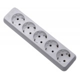 Prelungitor 5 Prize cu Impamantare si Placa Ceramica, 250V 15A, Plastic ABS, Contacte Alama, Priza Mobila