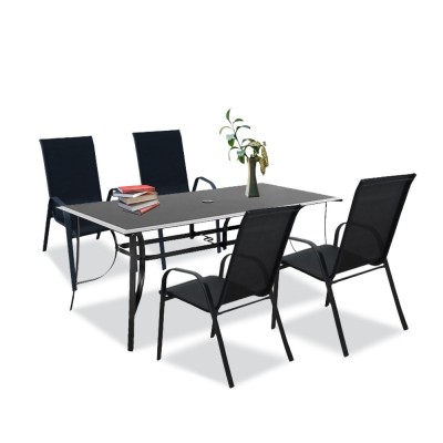 Set mobilier de grădină Agata 4+1 negru foto