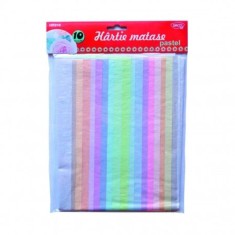 Hartie Matase DACO, 65.5x50 cm, 10 Buc/Set, Culori Pastel, Hartie Matase Culori Pastelate, Hartie Matase Colorata, Hartie Modelare Flori, Hartie Matas foto