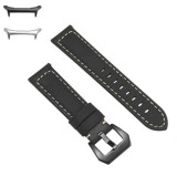 Curea piele naturala compatibila Samsung Galaxy Watch Ultra, Negru Mat