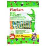 Ață dentară tip scobitoare pentru copii Plackers, cu fluor, aromă de fructe, 40 buc.