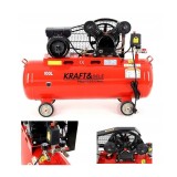 Compresor 100 litri, 2 pistoane pe ulei, 220V, 480 l/min, motor electric 2.8 Kw, presiune 8 bari, Kraft