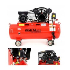 Compresor 100 litri, 2 pistoane pe ulei, 220V, 480 l/min, motor electric 2.8 Kw, presiune 8 bari, Kraft